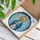 Virgin Mary Praying Golden Halo Radiating Blue Mosaic - Christian Home Decor Gift Stained Glass Suncatcher - 3