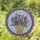 Purple Pansy Bouquet Planter Floral Mosaic Dark Border Light Blue Sky - Home Decor Gift Stained Glass Suncatcher - 1