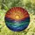 Luminous Radiant Sun Landscape Hills Valleys Mosaic - Home Decor Gift Stained Glass Suncatcher - 1