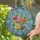 Patterned Easter Egg Multi-Petaled Flowers Green Leaves Winding Tendrils - Easter Home Decor Gift Stained Glass Suncatcher - 2