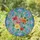 Patterned Easter Egg Multi-Petaled Flowers Green Leaves Winding Tendrils - Easter Home Decor Gift Stained Glass Suncatcher - 1