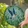 Flying Barn Swallow Mosaic Green Leaves Blue Sky - Home Decor Gift for Bird Watchers Stained Glass Suncatcher - 2