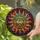 Mesoamerican Sun Deity Face Flame Rays Geometric Tribal Symbols Mosaic - Home Decor Gift Stained Glass Suncatcher - 2