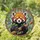 Red Panda Tree Branch Leaves Berries - Wildlife Lover Home Decor Gift Stained Glass Suncatcher - 1