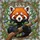 Red Panda Tree Branch Leaves Berries - Wildlife Lover Home Decor Gift Stained Glass Suncatcher - 5