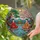 Meditating Figures Asian Temple River - Yoga Home Decor Gift Stained Glass Suncatcher - 2