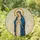 Virgin Mary Praying Figure Golden Halo - Religious Home Decor Gift for Prayer Space Stained Glass Suncatcher - 1