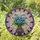 Forget-Me-Not Flowers Green Leaves Ornate Vase Geometric Border - Home Decor Gift for Garden Lover Stained Glass Suncatcher - 1