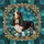 Basset Hound Dog Amber Scrollwork Teal Background - Home Decor Gift for Dog Lovers Stained Glass Suncatcher - 5