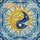 Yin Yang Symbol Radiant Sun Crescent Moon Celestial Stars Clouds Swirls - Home Decor Gift Stained Glass Suncatcher - 5