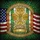 Golden Celtic Knot Shamrock Irish American Flag - 250th Anniversary Commemoration Stained Glass Suncatcher - 5