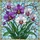 Purple Lavender White Orchid Flowers Emerald Leaves Sky Blue Mosaic - Home Decor Gift Stained Glass Suncatcher - 5