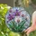 Purple Lavender White Orchid Flowers Emerald Leaves Sky Blue Mosaic - Home Decor Gift Stained Glass Suncatcher - 2