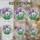Purple Lavender White Orchid Flowers Emerald Leaves Sky Blue Mosaic - Home Decor Gift Stained Glass Suncatcher - 4