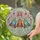 Translucent Stained Glass Bells Golden Tops Pink Bow Crystal Prisms - Home Decor Gift Stained Glass Suncatcher - 2