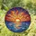 Half Submerged Sun Wavy Clouds Rolling Ocean Waves - Home Decor Gift Stained Glass Suncatcher - 1