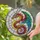 Majestic Rainbow Dragon Coiled in Circular Form - Dragon Lover Home Decor Gift Stained Glass Suncatcher - 2