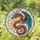 Majestic Rainbow Dragon Coiled in Circular Form - Dragon Lover Home Decor Gift Stained Glass Suncatcher - 1