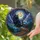 Black Cat Broomstick Full Moon Train - Halloween Home Decor Gift Stained Glass Suncatcher - 2