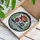 Luminous Three Lotus Flowers Water Pebbles Gold Red Border - Home Decor Gift Stained Glass Suncatcher - 3