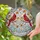Red Cardinals Autumn Leaves Winter Landscape - Wildlife Lover Home Decor Gift Stained Glass Suncatcher - 2