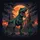 Roaring Green Tyrannosaurus Rex Orange Moon Prehistoric Jungle Landscape - Dinosaur Lover Gift Spare Tire Cover - 6