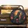 Roaring Green Tyrannosaurus Rex Orange Moon Prehistoric Jungle Landscape - Dinosaur Lover Gift Spare Tire Cover - 2