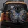 Filigree Butterfly Swirls Floral Scrollwork Midnight Black - Traveler Gift Spare Tire Cover - 5