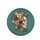 Teal Turquoise Skull Roses Marigolds Blossoms Foliage Vines - Art Lover Home Decor Gift Spare Tire Cover - 4