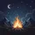 Campfire Mountain Moon Stars Night Sky - Outdoor Adventure Gift Spare Tire Cover - 6