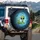 Friendly Green Alien Peace Sign Cosmic Adventure Gift Spare Tire Cover - 3