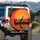 Majestic Great Blue Heron Marsh Cattails Silhouette Orange Sky - Wildlife Lover Gift Spare Tire Cover - 3