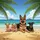 Four Dogs Tropical Beach Golden Sand Ocean - Dog Lover Summer Travel Gift Spare Tire Cover - 6