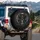 Rebel Skull Cowboy Hat Axe Shield - Rugged Lifestyle Gift for Adventurers Spare Tire Cover - 3