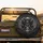 Rebel Skull Cowboy Hat Axe Shield - Rugged Lifestyle Gift for Adventurers Spare Tire Cover - 2