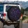 Human Skulls Five-Pointed Stars Deep Violet Black - Gothic Decor Gift for Dark Art Lovers Spare Tire Cover - 3