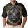 Lion Head Glowing Eyes Energy Tendrils Swirling Lines Black Background - Wildlife Lover Gift Men's Polo Shirt - 1