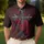 Gothic Metallic Cross Deep Red Roses Thorny Black Vines - Gothic Style Gift for Dark Romance Lover Men's Polo Shirt - 4