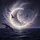 Luminous Crescent Moon Flying Birds Ocean Starry Sky - Celestial Home Decor Gift Spare Tire Cover - 6
