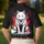 Seated White Wolf Red Splatters Radiating Energy - Primal Animal Lover Gift Men's Polo Shirt - 5