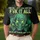 Three Glowing Emerald Skulls Dark Gnarled Vines Toxic Green Text - Skull Lover Gift Men's Polo Shirt - 4