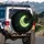 Crescent Moon Starbursts Cosmic Energy - Celestial Lover Travel Gift Spare Tire Cover - 3
