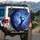 Dark Silhouette Hand Electric Blue Orb Lightning Storm Tumultuous Sky Gift for Drivers Spare Tire Cover - 3