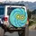Kiwi Fruit Halves Heart Tie-Dye Swirl - Outdoor Adventure Gift Spare Tire Cover - 3