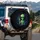 Neon Green Alien Peace Sign - SciFi Fan Gift for Space Lover Spare Tire Cover - 3
