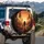 Silhouette Hunter Dog Pine Trees Sunset Mountains - Outdoor Adventure Gift for Hunters Spare Tire Cover - 3