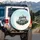 Happy Camper Mountain Peaks Forest Stars - Camping Lifestyle Gift for Campers Spare Tire Cover - 3