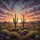 Saguaro Cacti Sonoran Desert Sunset Wildflowers - Nature Lover Home Decor Gift Spare Tire Cover - 6