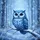 Fluffy Blue Owl Snow Branch Winter Forest - Wildlife Lover Winter Season Gift Spare Tire Cover - 6