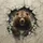 Powerful Grizzly Bear Breaking Through Jagged Rock Cave - Wildlife Lover Gift for Animal Lovers Spare Tire Cover - 6